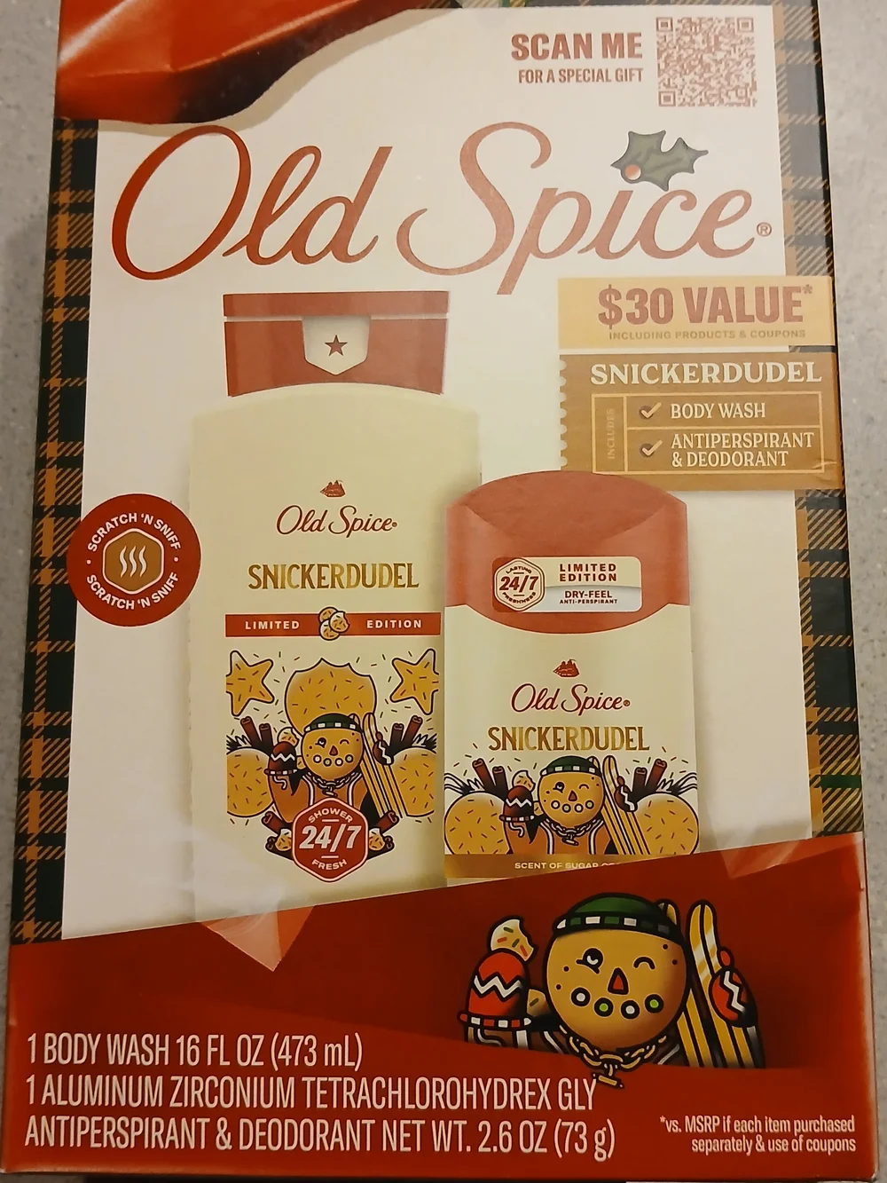 Old Spice HolidudeEdition Snickerdudel Sugar Cookie Body Wash Deodorant